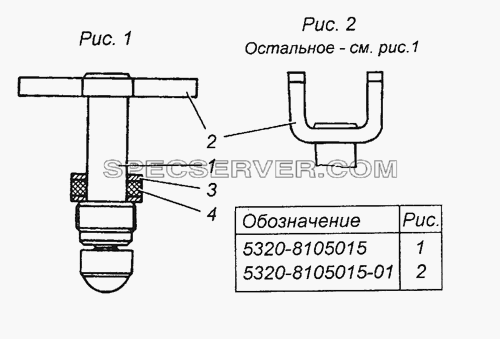 5320-8105015 Пробка крана в сборе для КамАЗ-63501 8х8 (список запасных частей)
