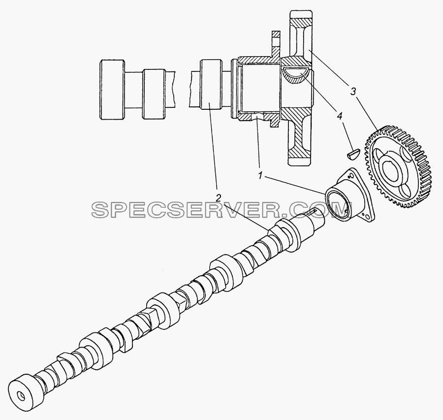 740.21-1006010 Вал распределительный для КамАЗ-6350 (8х8) (список запасных частей)