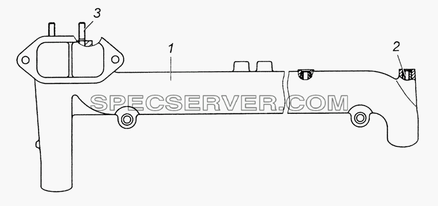7406.1115110-20 Тройник в сборе для КамАЗ-6350 (8х8) (список запасных частей)