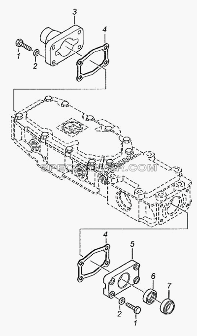 Установка боковых крышек механизма переключения передач для КамАЗ-6460 (список запасных частей)