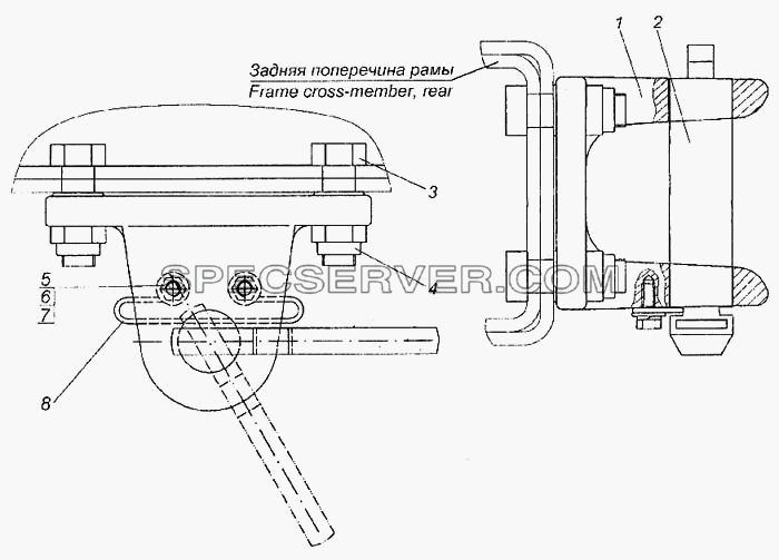 Установка буксирной вилки для КамАЗ-6460 (список запасных частей)
