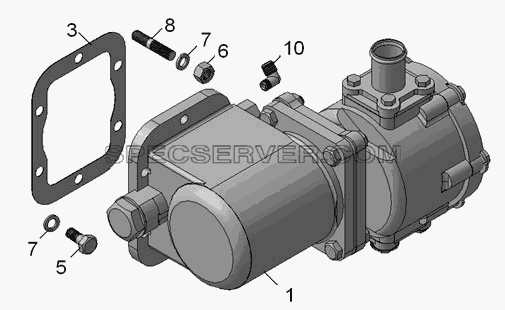 5511-4202001-30 Установка коробки отбора мощности с насосом для КамАЗ-65115 (2009) (список запасных частей)