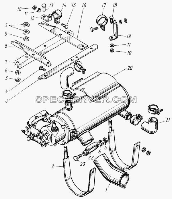 Крепление котла подогревателя для КамАЗ-65115 (список запасных частей)