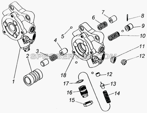 Клапан управления гидроусилителем руля для КамАЗ-65115 (список запасных частей)