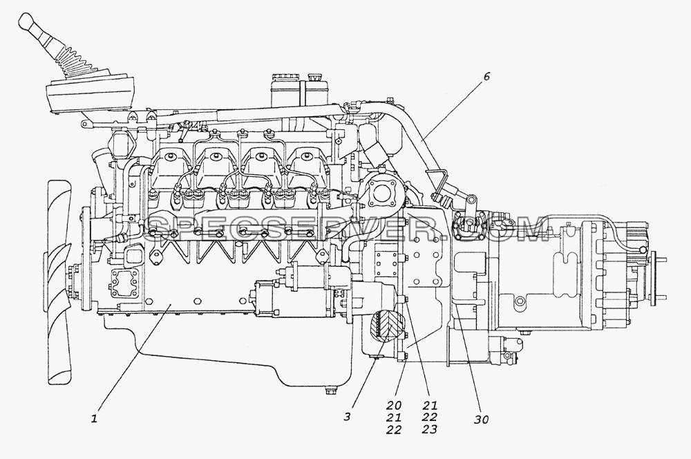 740.51-1000301-20 Агрегат силовой для КамАЗ-6520 (Euro-2, 3) (список запасных частей)