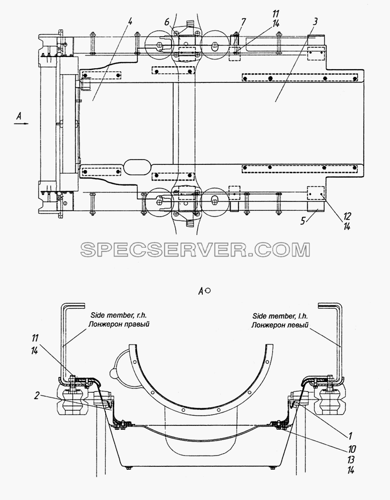 6520-1080010-20 Капотирование нижнее моторного отсека для КамАЗ-6520 (Euro-2, 3) (список запасных частей)