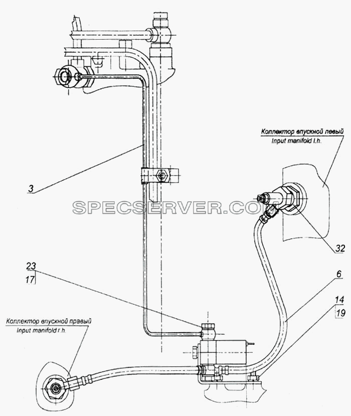 Установка электромагнитного клапана для КамАЗ-6520 (список запасных частей)