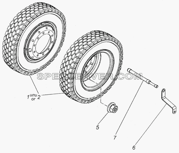 Установка сдвоенных колес для КамАЗ-6520 (список запасных частей)