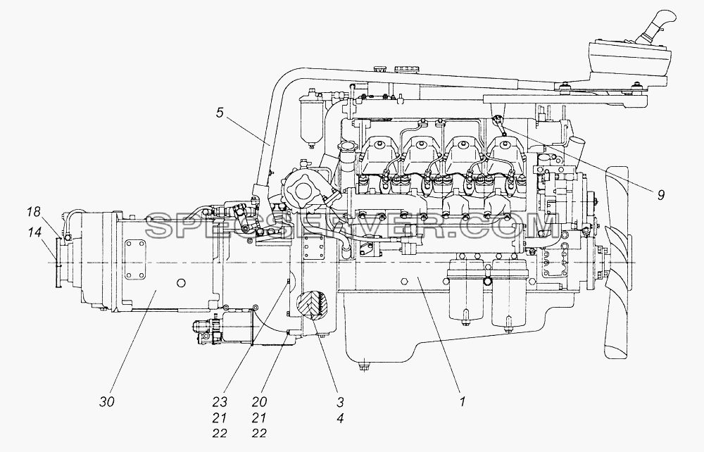 740.51-1000300-25 Агрегат силовой для КамАЗ-6522 (Euro-2, 3) (список запасных частей)