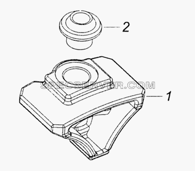5320-1001062-10 Башмак задней опоры силового агрегата для КамАЗ-6522 (Euro-2, 3) (список запасных частей)