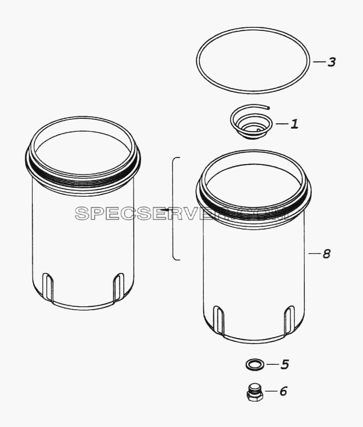 Колпак масляного фильтра для КамАЗ-6522 (список запасных частей)
