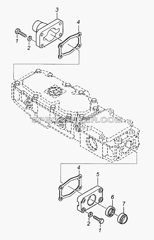 Установка боковых крышек механизма переключения передач для КамАЗ-6522 (список запасных частей)