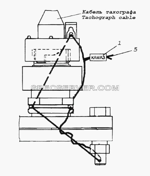 Пломбировка датчика тахографа на коробке передач для КамАЗ-6522 (список запасных частей)