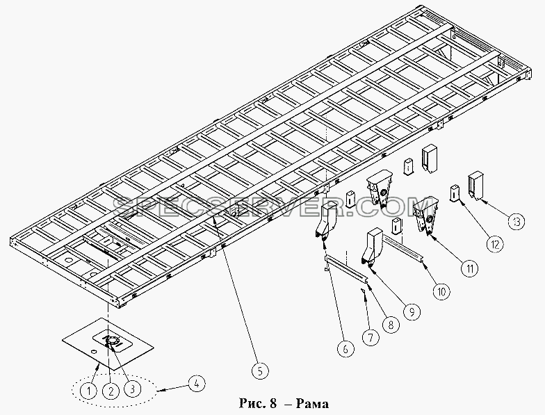 Рама для СЗАПА-9340 (2005) (список запасных частей)