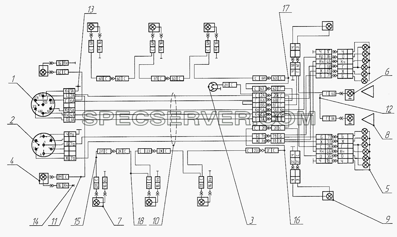 Электрооборудование для СЗАПА-9340 (2005) (список запасных частей)