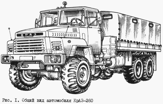 Общий вид автомобиля КрАЗ-260 для КрАЗ-260 (список запасных частей)