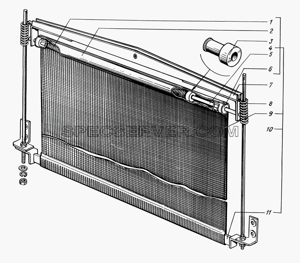 Шторка радиатора для КрАЗ-63221 (список запасных частей)