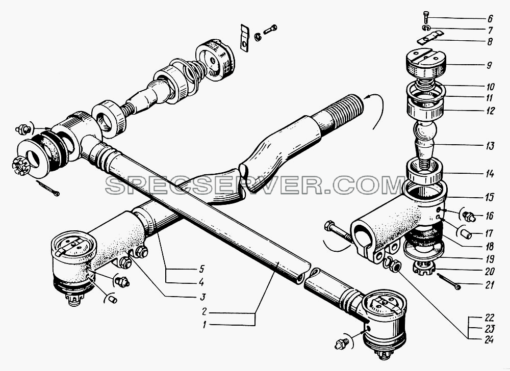 Тяги рулевые для КрАЗ-63221 (список запасных частей)