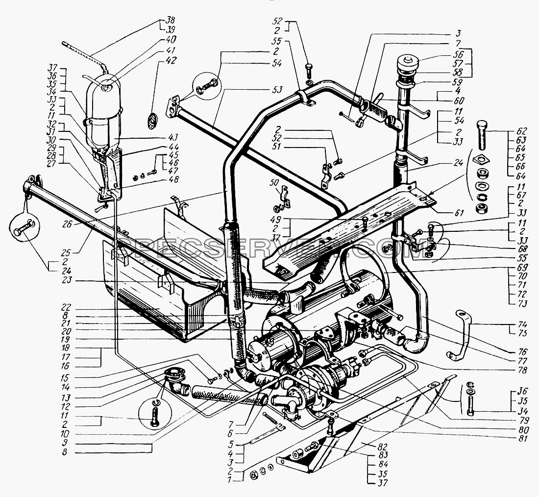 Подогреватель предпусковой для КрАЗ-6322 (шасси) (список запасных частей)