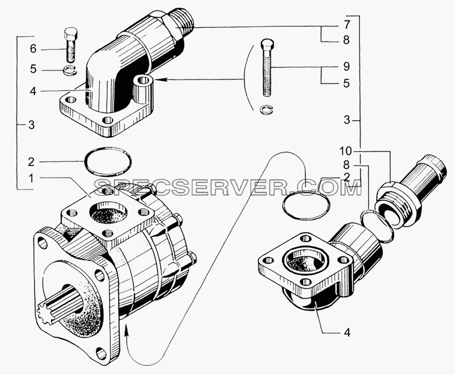 Насос масляный опрокидывающего механизма для КрАЗ-64431-02 (список запасных частей)