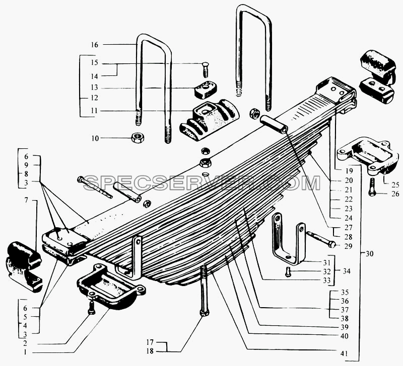 Рессоры передние для КрАЗ-6443 (списка 2004 г) (список запасных частей)