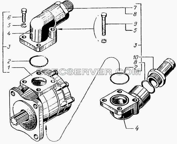 Насос масляный опрокидывающего механизма для КрАЗ-6443 (список запасных частей)