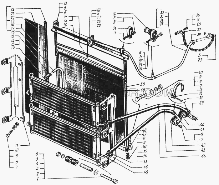 Радиатор масляный для КрАЗ-6443 (список запасных частей)