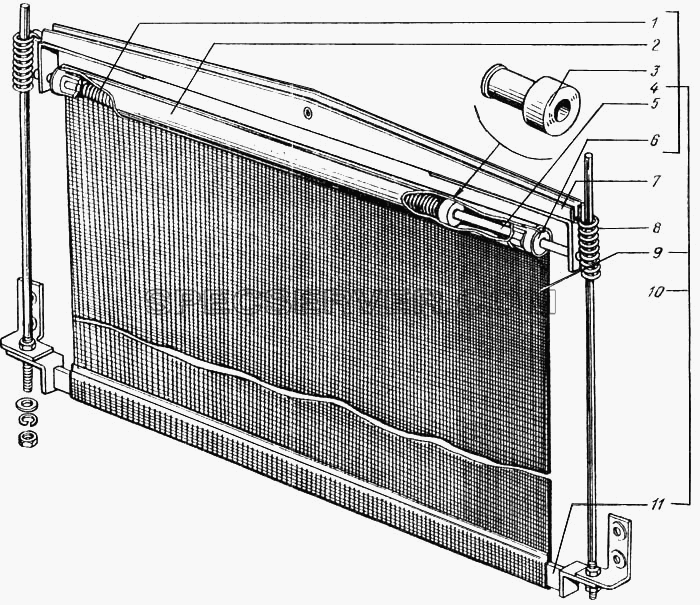 Шторка радиатора для КрАЗ-6443 (список запасных частей)
