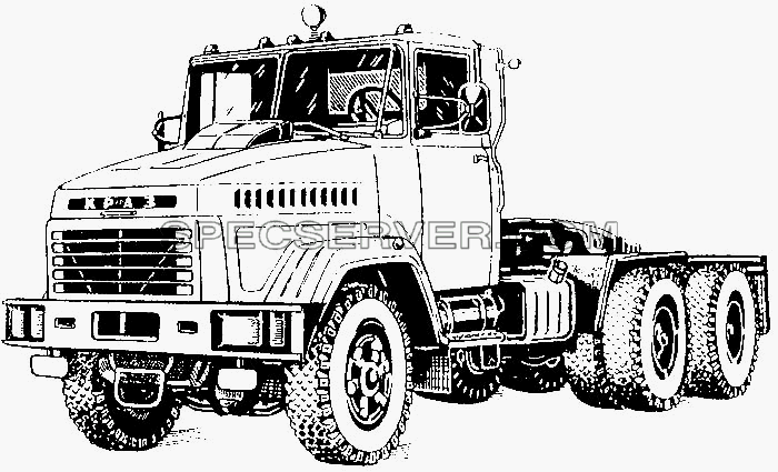 Общий вид автомобиля КрАЗ-6443 (644301) для КрАЗ-6443 (список запасных частей)