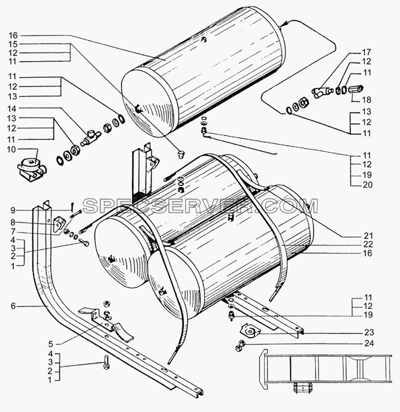 Ресиверы для КрАЗ-65053-02 (список запасных частей)
