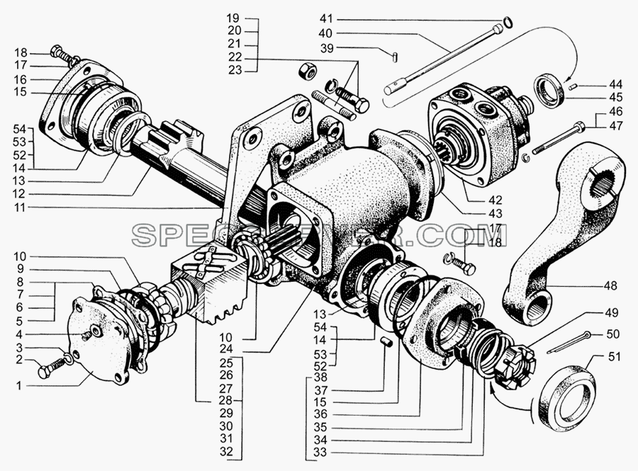 Механизм рулевой с распределителем для КрАЗ-65055-02 (список запасных частей)