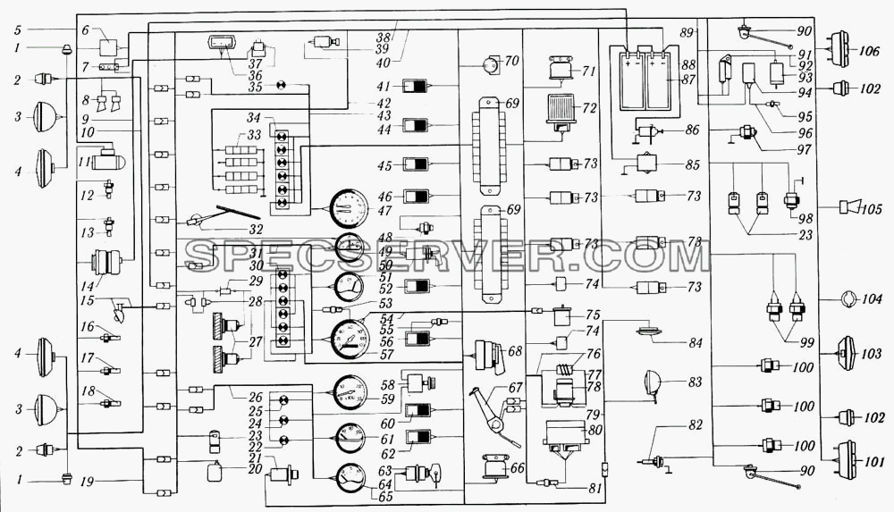 Электрооборудование КрАЗ-6510, КрАЗ-65101 для КрАЗ-6510 (список запасных частей)