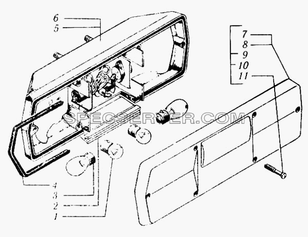 Фонари задние для КрАЗ-6510 (список запасных частей)