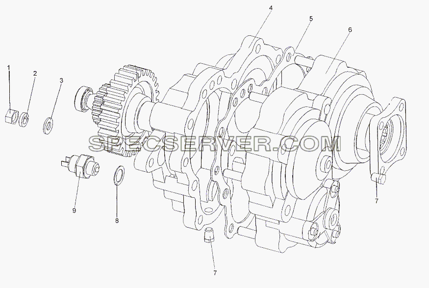Коробка отбора мощности 75165-4201010 для МЗКТ-652511 (список запасных частей)