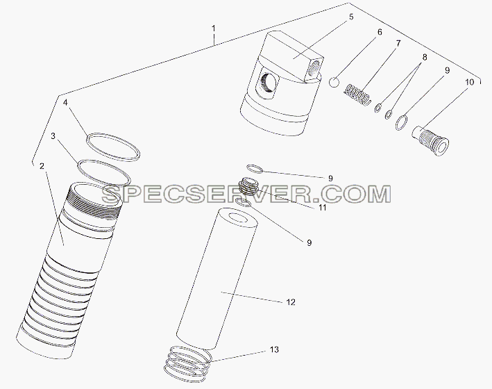 Фильтр 7930-1910050-20 для МЗКТ-7402 (список запасных частей)