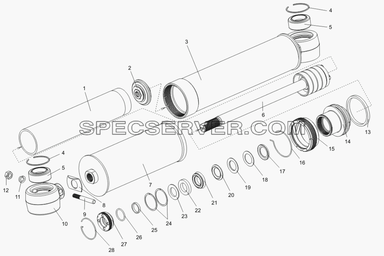 Амортизатор 543-2905306-21 для МЗКТ-74131 (список запасных частей)