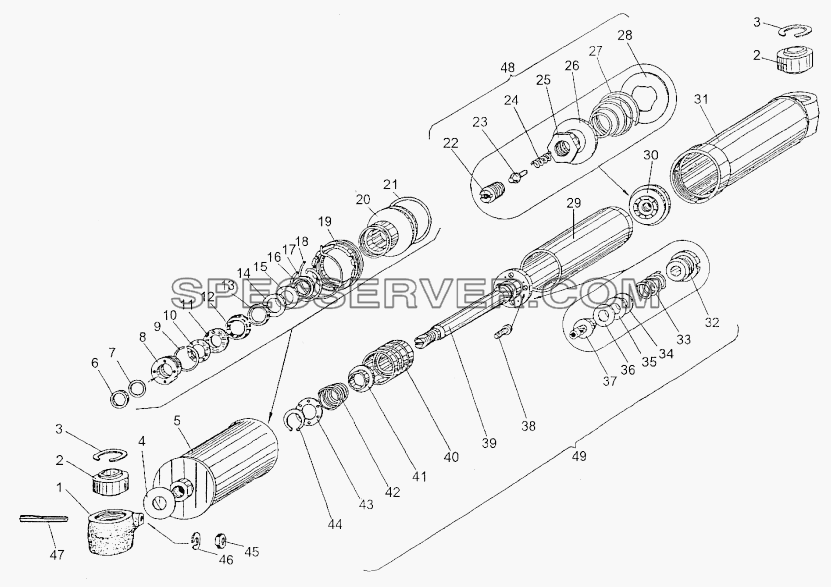 Амортизатор 543-2905306-21 для МЗКТ-74296 (список запасных частей)