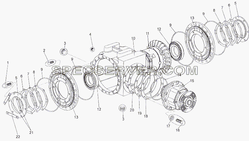 Редукторы 6527-2302010, 7402-2302010 для МЗКТ-79011 (список запасных частей)