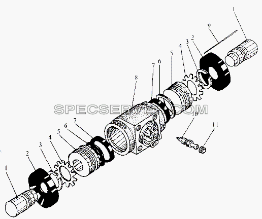 Цилиндр колесного тормоза для МЗКТ-79097 (список запасных частей)