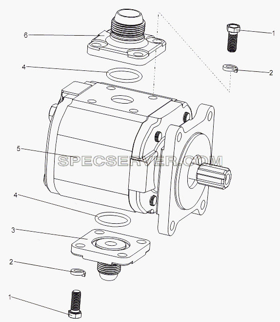 Насос усилителя рулевого управления 7930-3431010 для МЗКТ-7930-200 (список запасных частей)