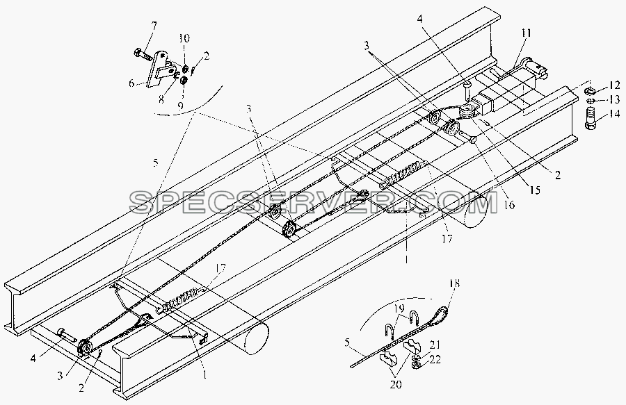Стояночная тормозная система для МАЗ-3PP59 (список запасных частей)