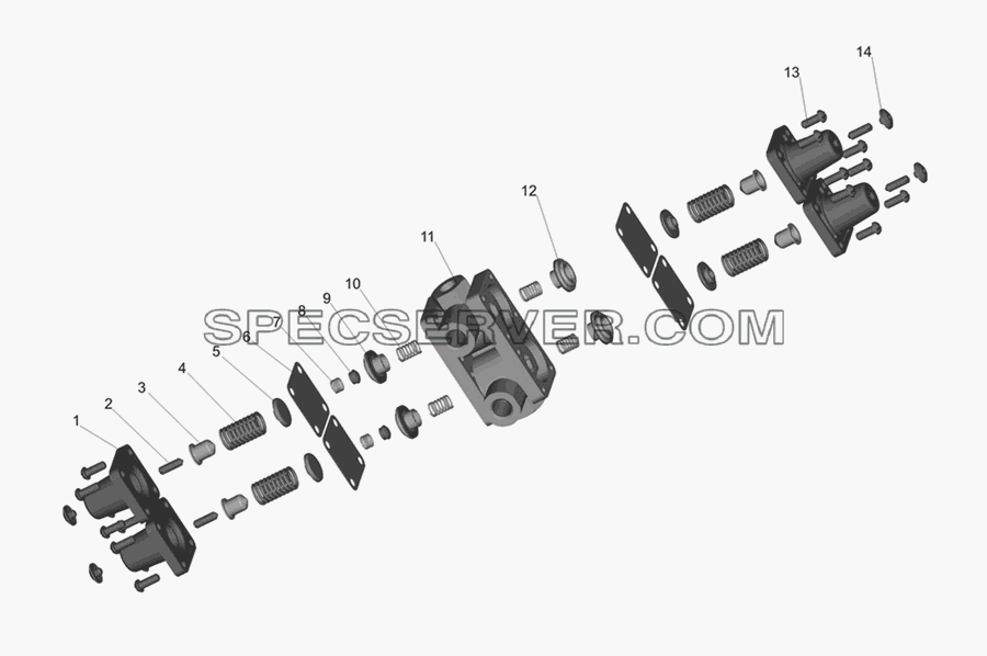 Клапан защитный четырехконтурный для МАЗ-437030 (Зубрёнок) (список запасных частей)