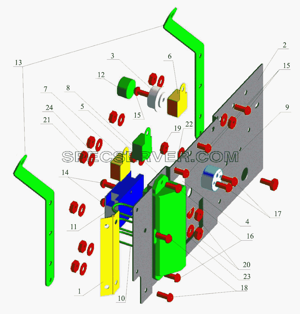 Панель блоков предохранителей и реле для МАЗ-437040 (Зубрёнок) (список запасных частей)
