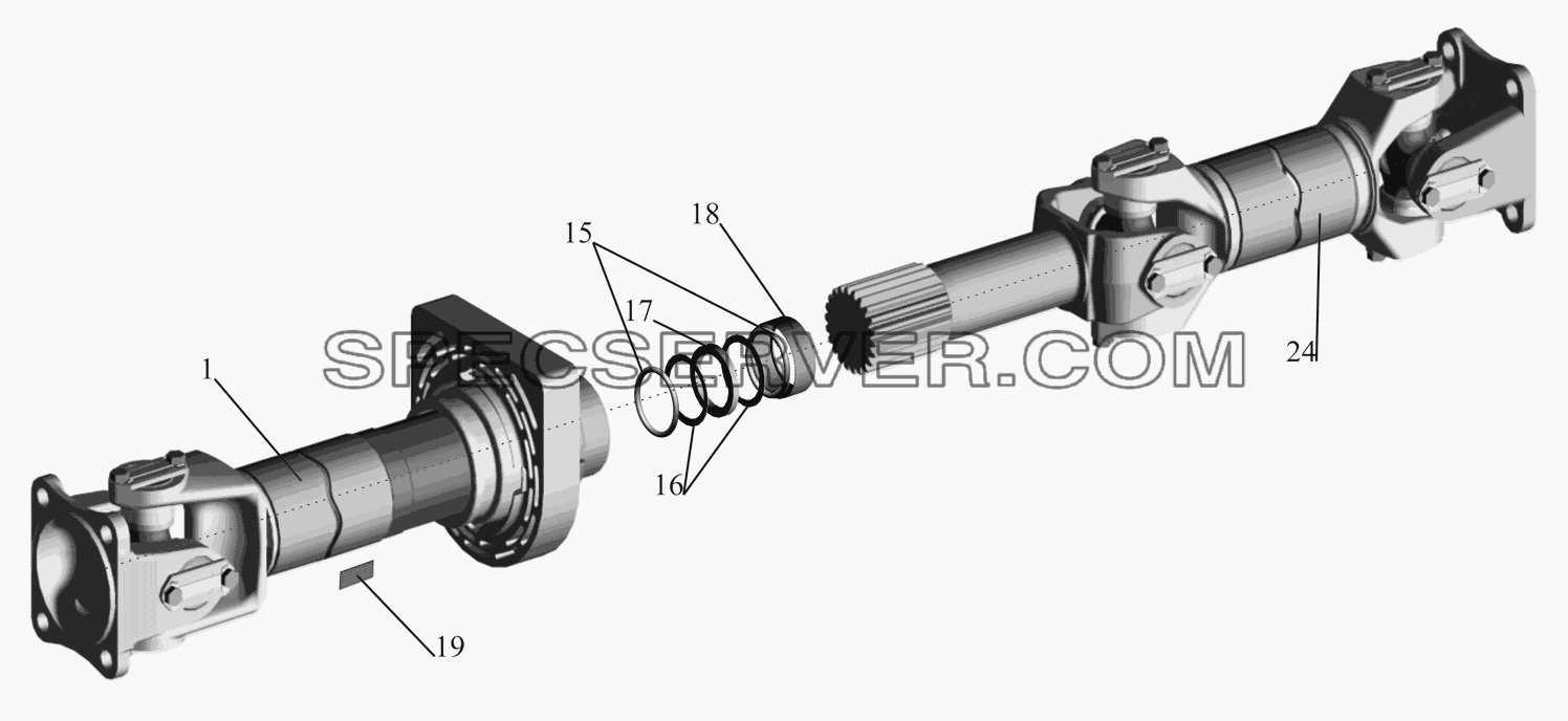 Карданная передача 4370-2201006-070 для МАЗ-437041 (список запасных частей)
