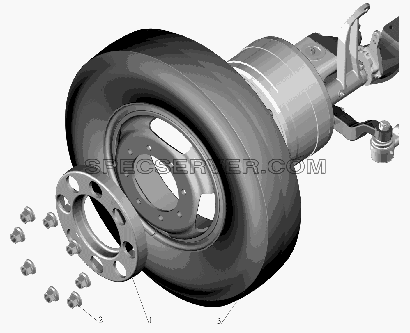 Установка передних колес 457041-3100005 для МАЗ-437041 (список запасных частей)