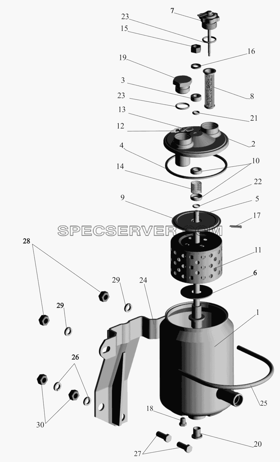 Бак масляный 5336-3410010-10 для МАЗ-437130 (Зубрёнок) (список запасных частей)