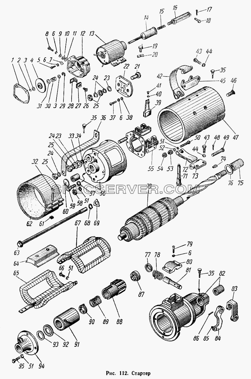 Стартер для МАЗ-500А (список запасных частей)
