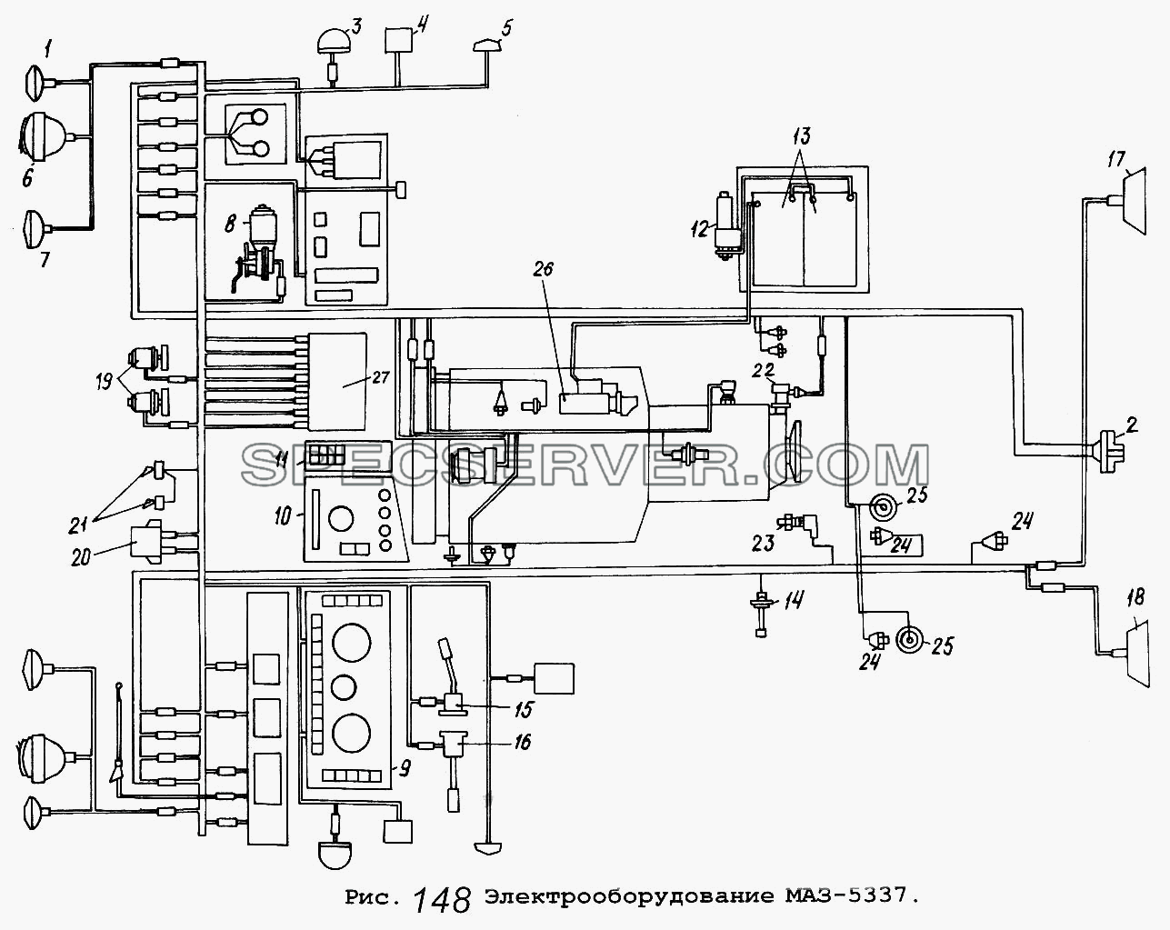 Электрооборудование МАЗ-5337 для МАЗ-5337 (список запасных частей)