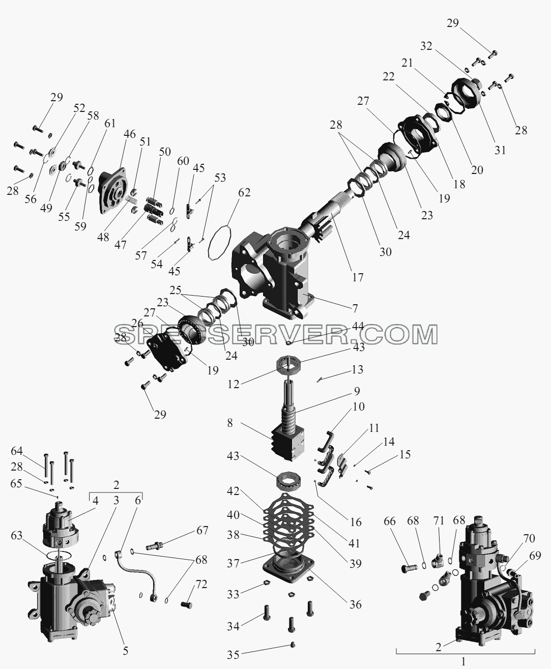 Рулевой механизм 64221-3400008-02 для МАЗ-551605 (список запасных частей)