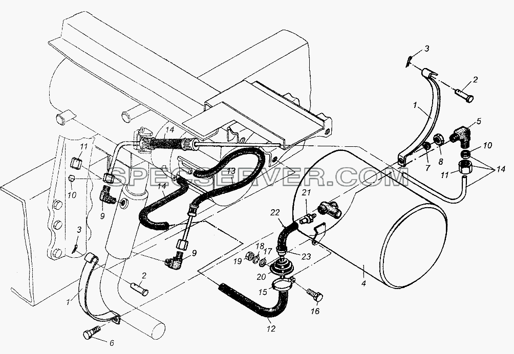 Топливопроводы подогревателя для МАЗ-64226 (список запасных частей)